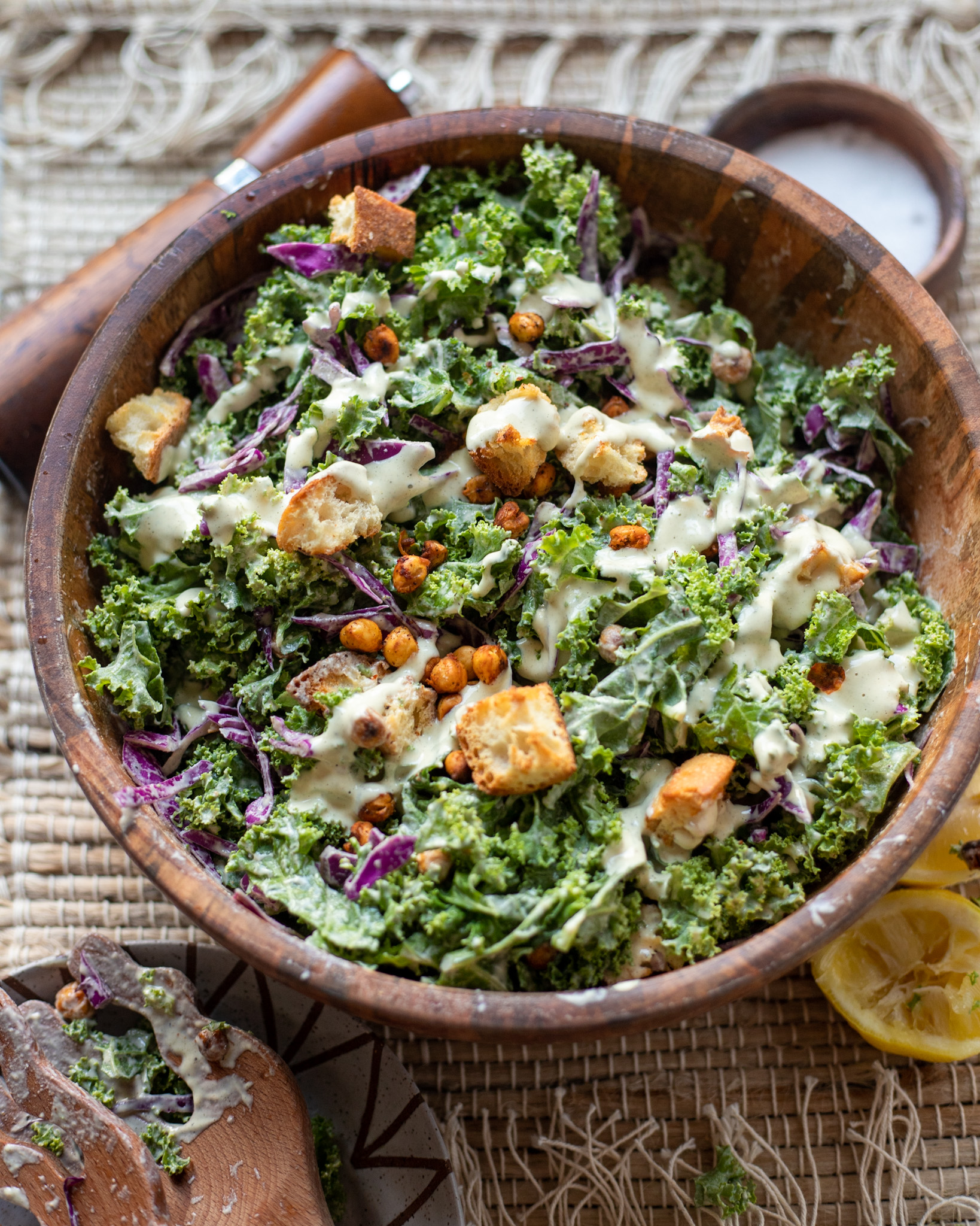 image vegan kale Caesar salad
