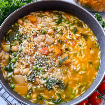 orzo and kale stew