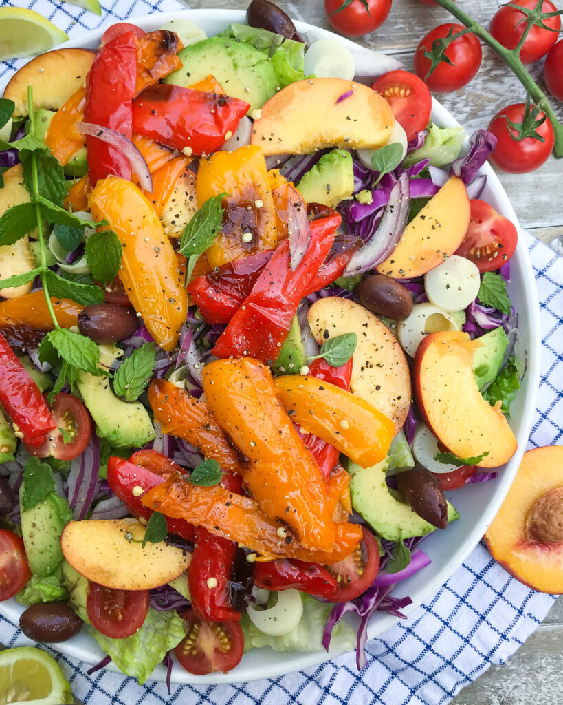 rainbow Mediterranean summer salad