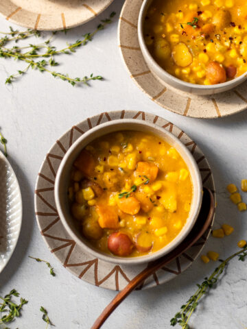 image- vegan corn and squash chowder
