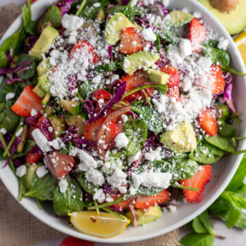 image strawberry and vegan feta salad