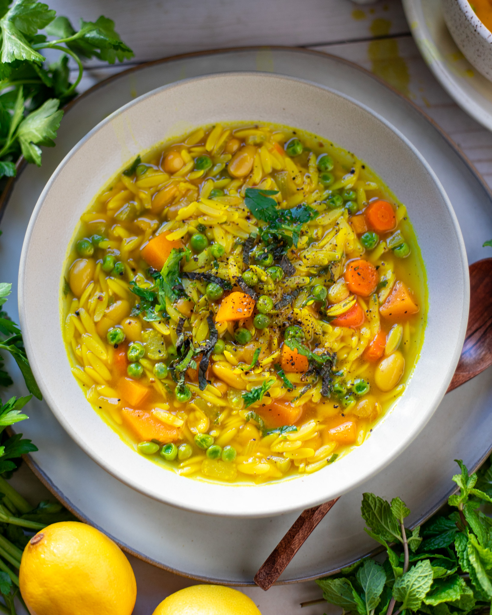 Fresh Herb Soup with Orzo {an anti-inflammatory year-round soup}