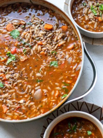 Black Lentil and Orzo Stew
