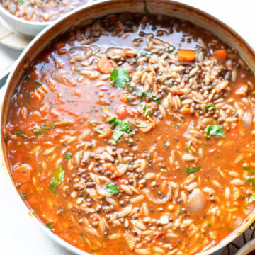 lentil and orzo stew