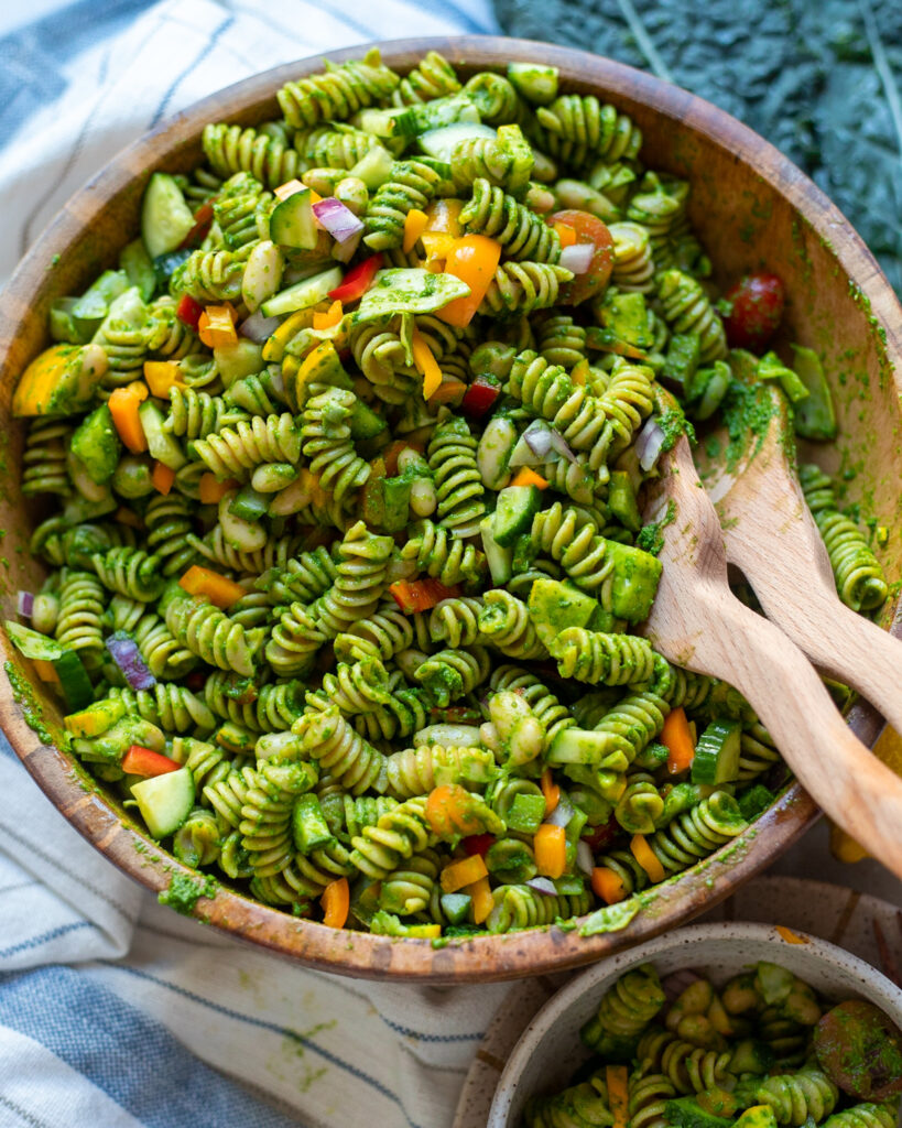 image kale pesto pasta salad