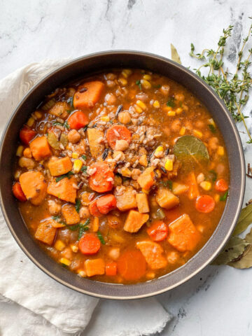 chickpea and wild rice stew