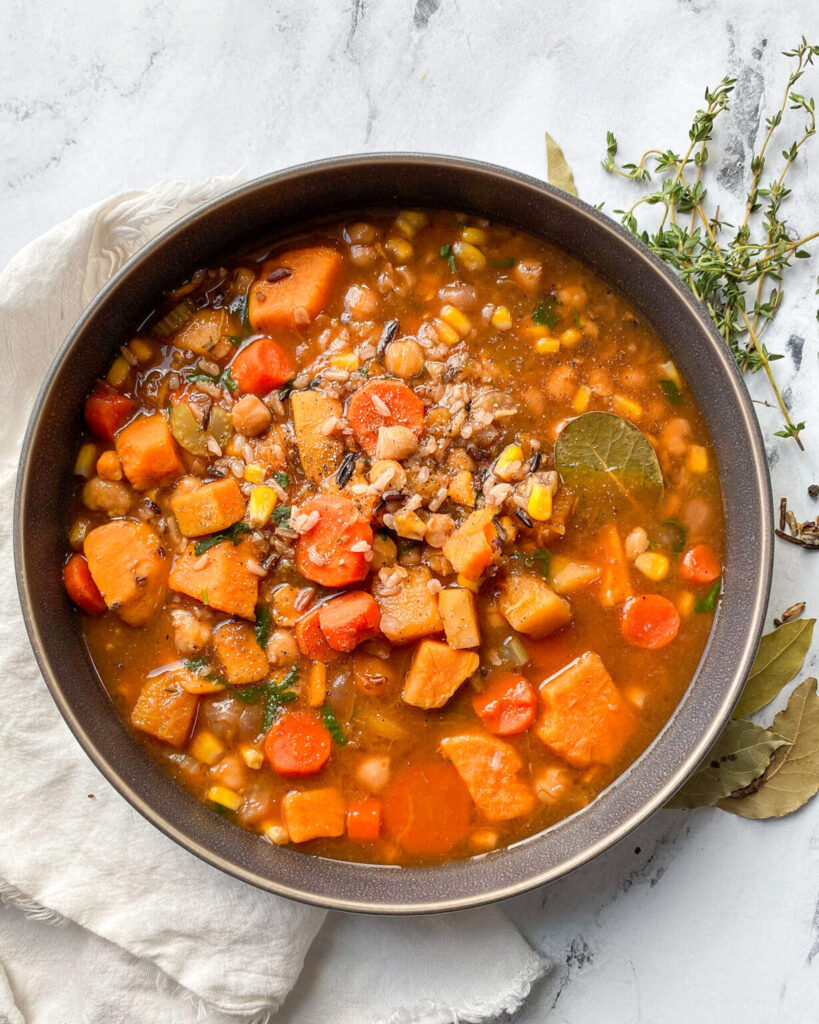 chickpea and wild rice stew