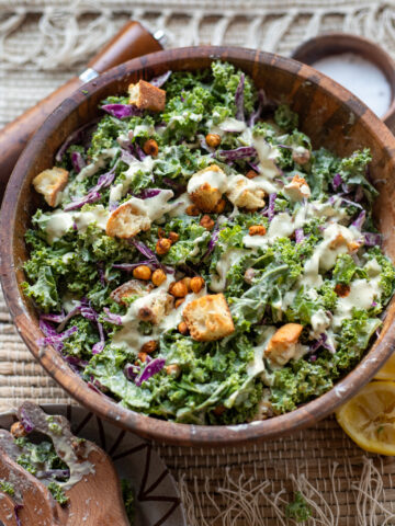 image vegan kale Caesar salad