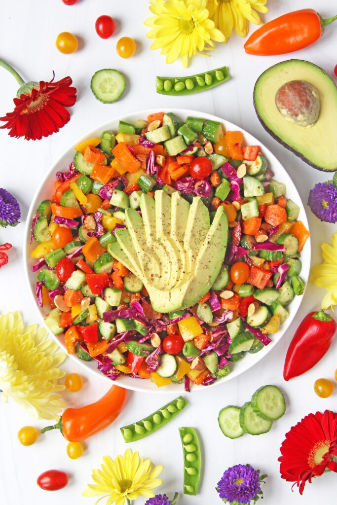 Rainbow Vegan Chopped Salad