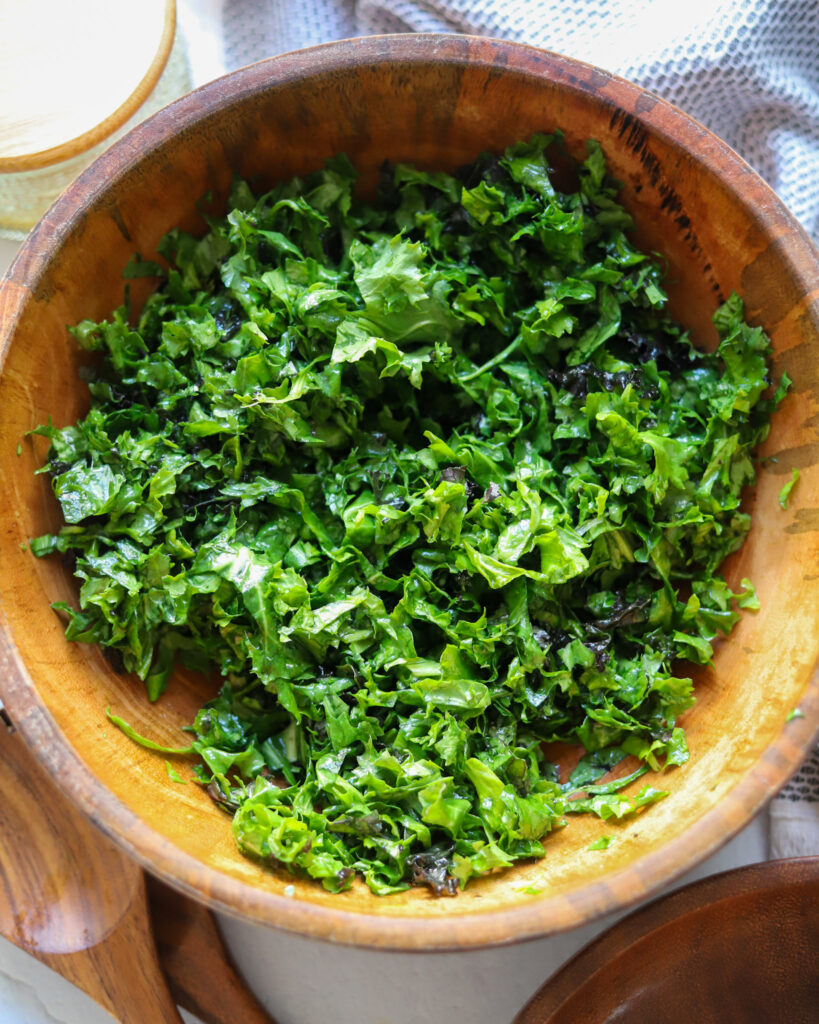 massaged kale for the best kale crunch salad