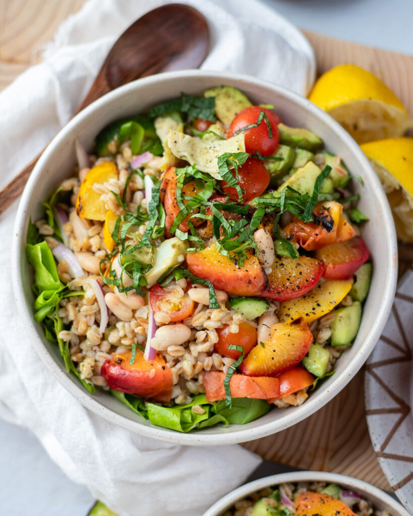 Summer Farro and Peach Salad