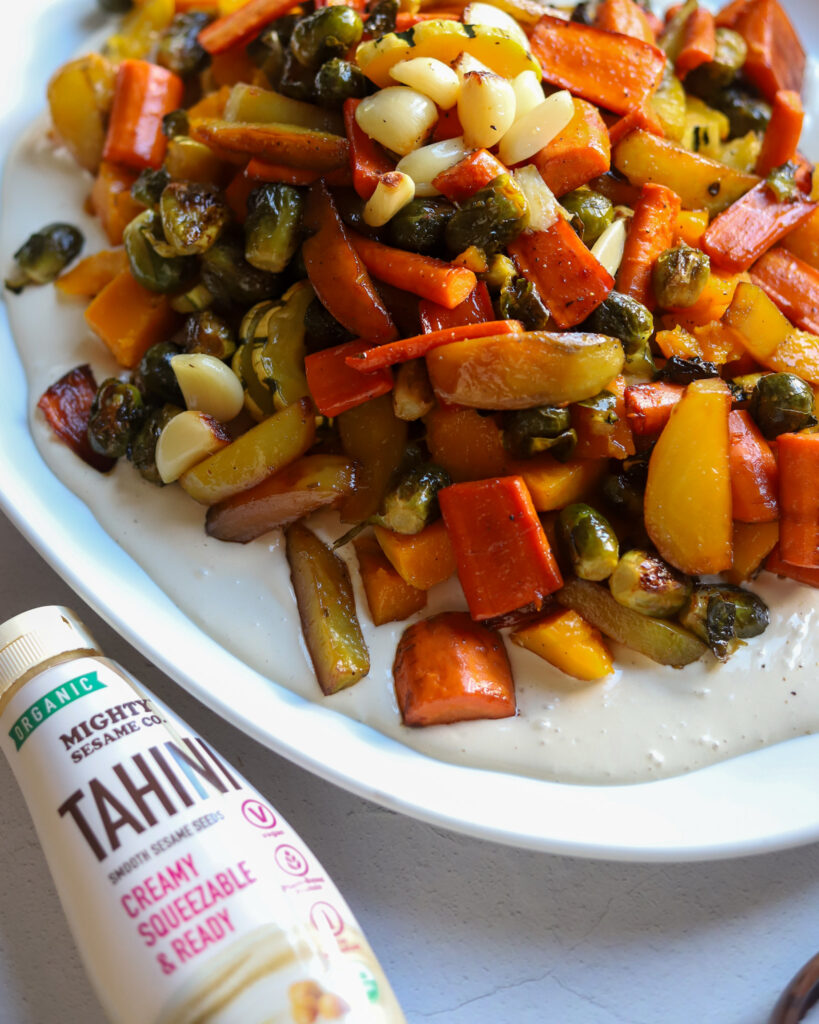 roasted veggies with whipped tahini