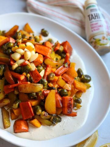 roasted veggies with whipped tahini