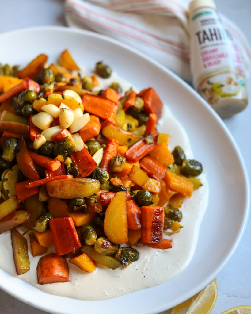 roasted veggies with whipped tahini