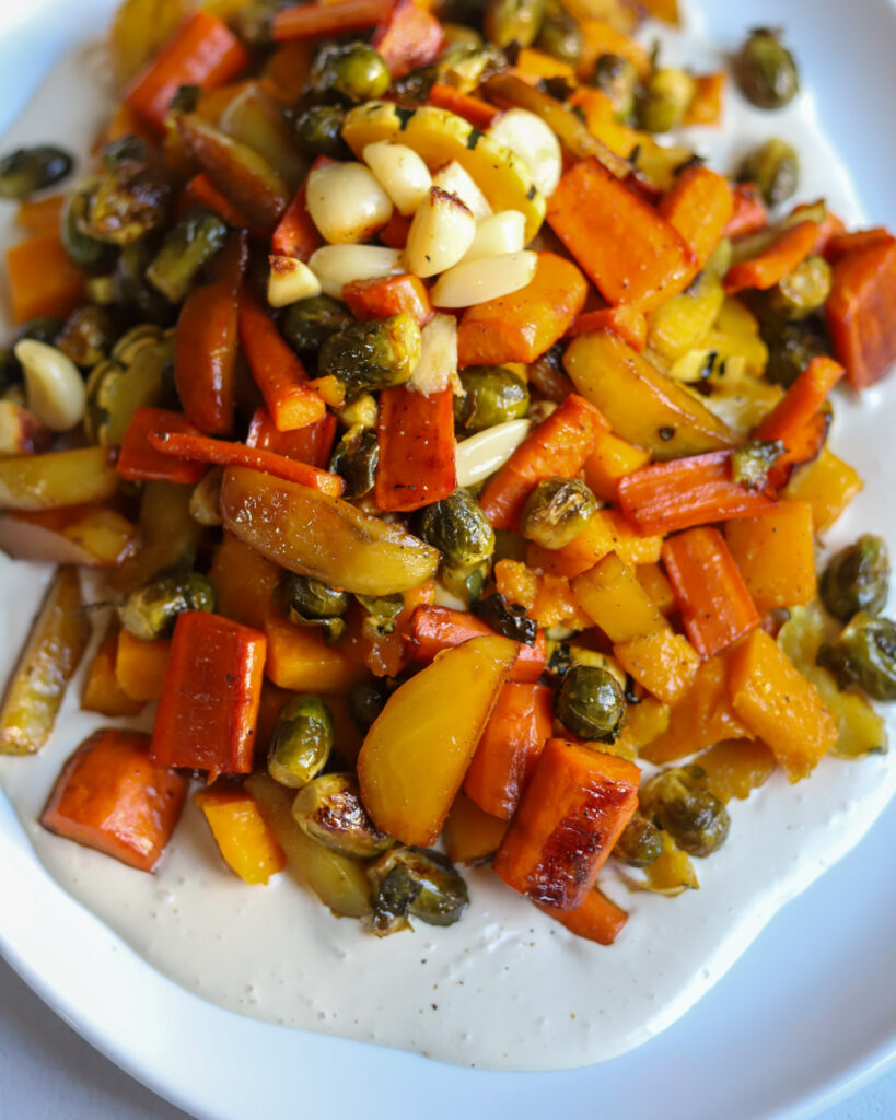 roasted veggies with whipped tahini