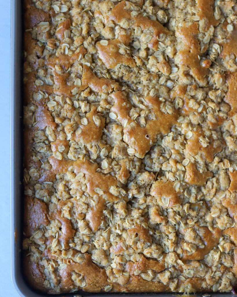 vegan peach crumble cake