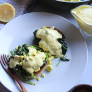 tofu Florentine with vegan hollandaise