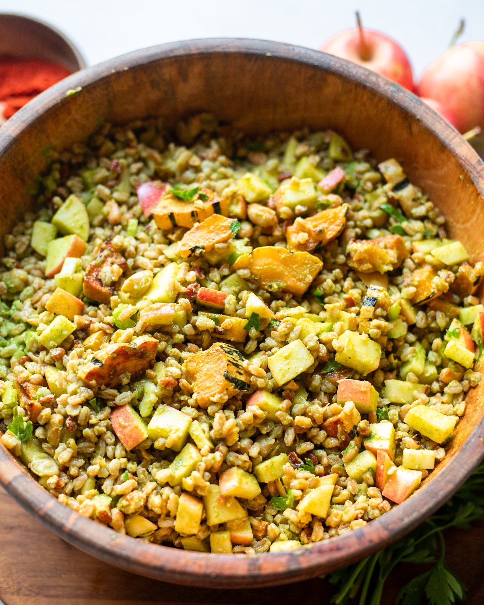 Farro Grain Salad with Apples and Delicata Squash-image