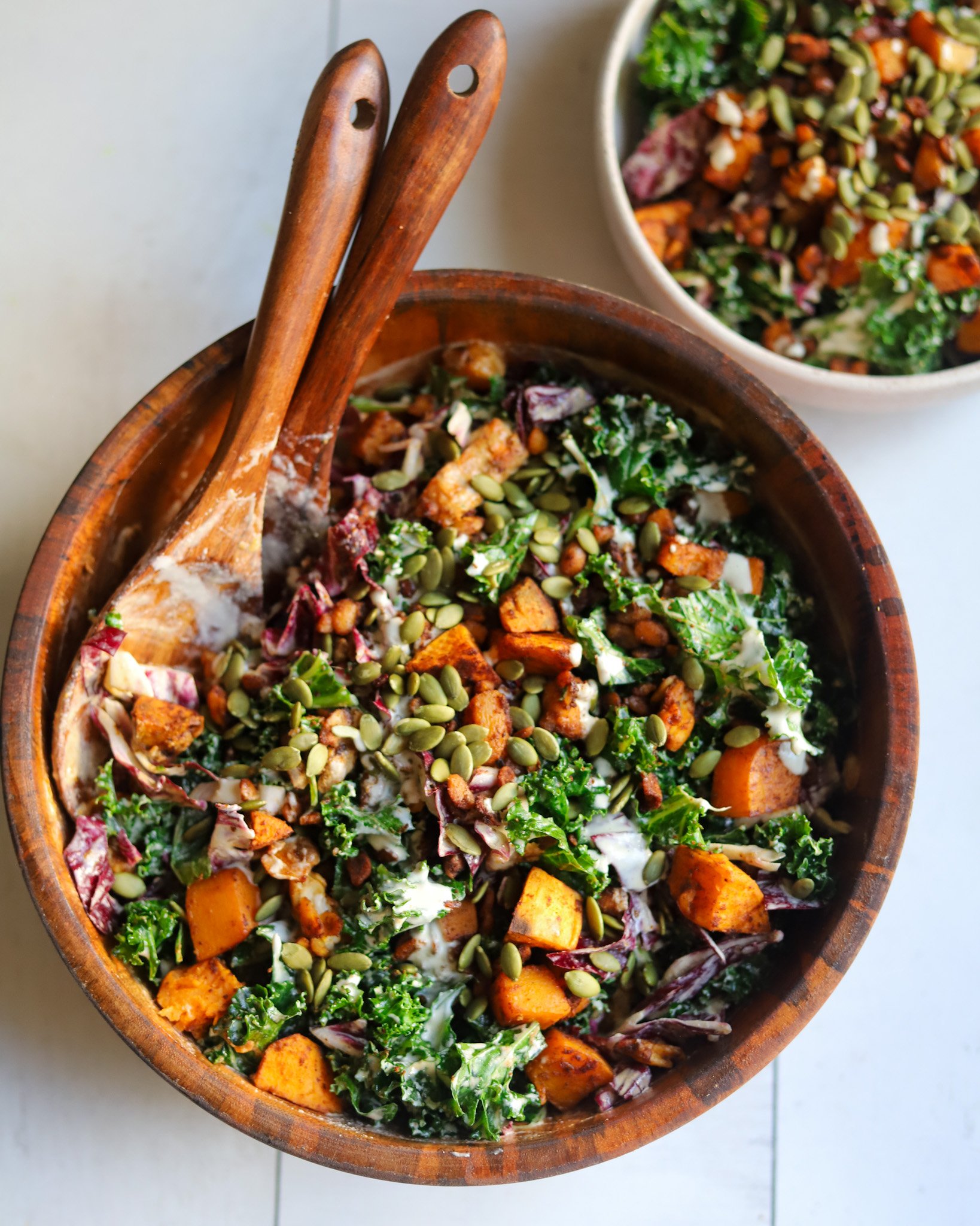 Vegan Fall Harvest Salad with Autumn Veggies and Smoky Tempeh-image
