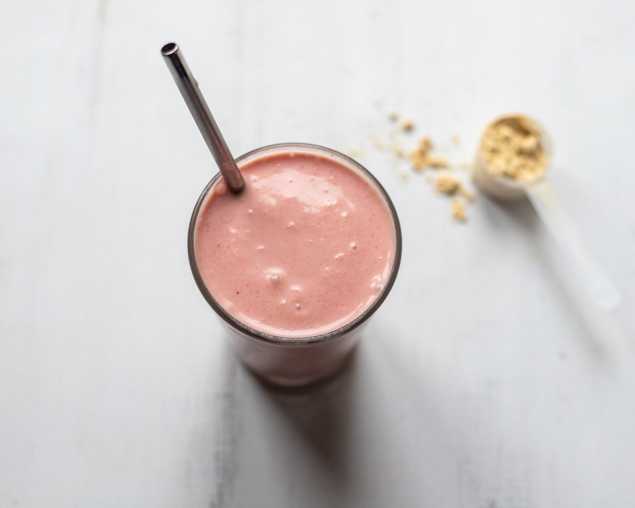 Strawberries & Cream Vegan Protein Breakfast Smoothie