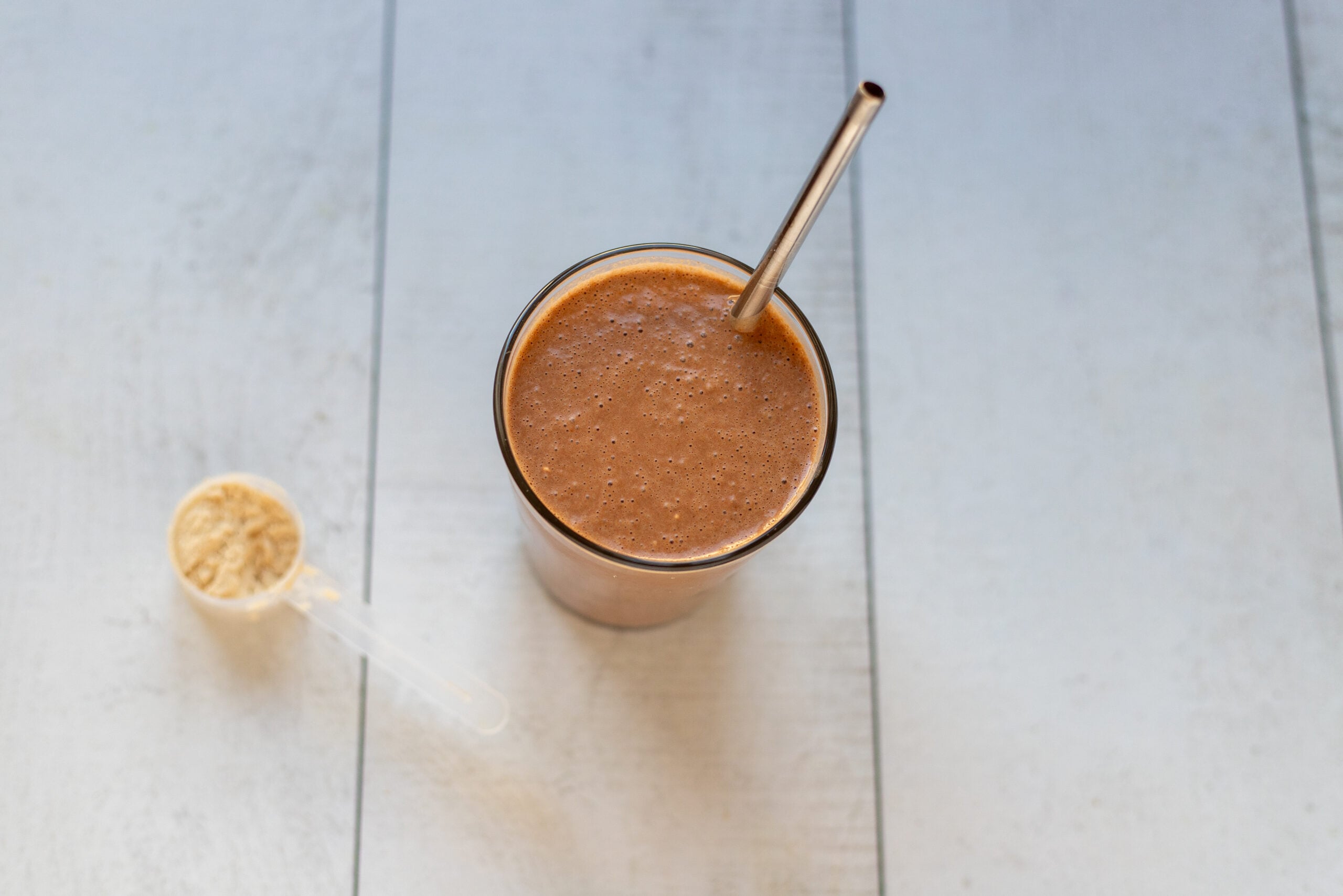 Healthy Chocolate Peanut Butter Protein Smoothie