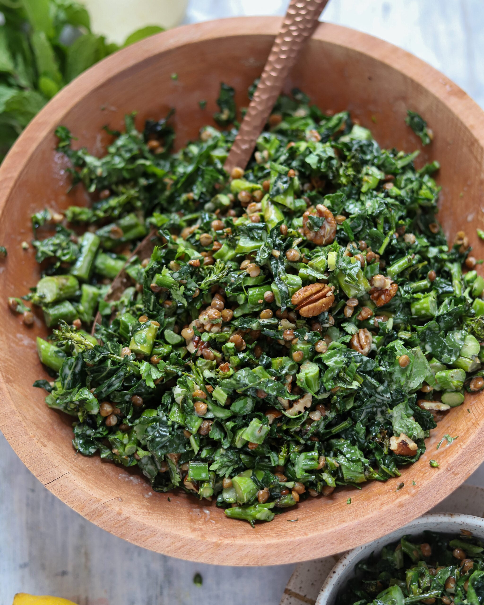 Spring Chopped Salad with Asparagus and Lentils
