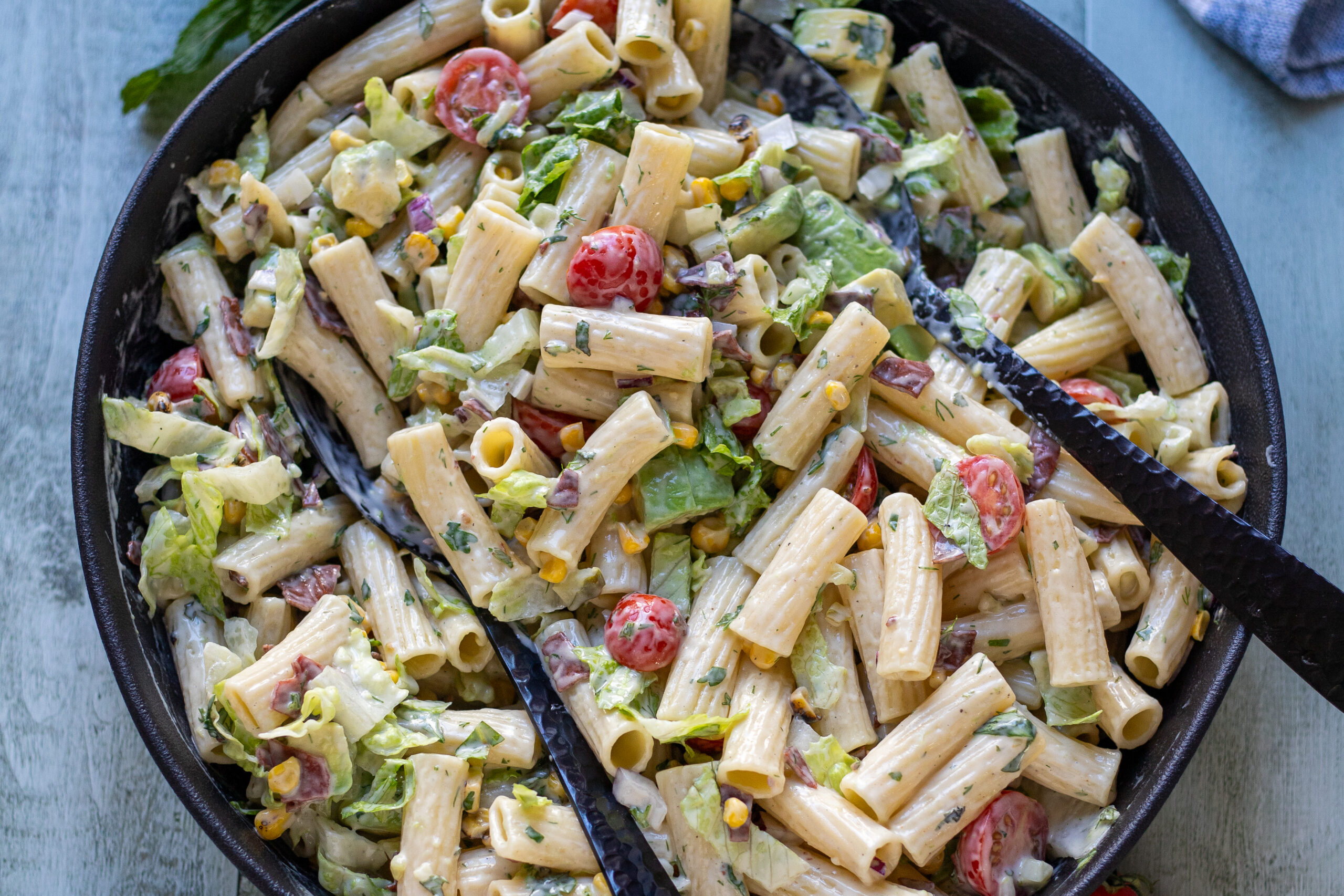 Vegan BLT Pasta Salad with Avocado